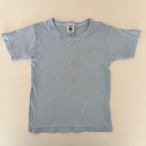 Petit Bateau - Kids Organic Cotton Blue Stripe T-Shirt, Size 3Y